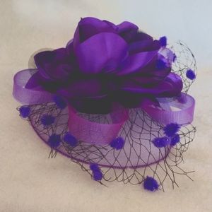 Purple Fascinator Races Church Parties New